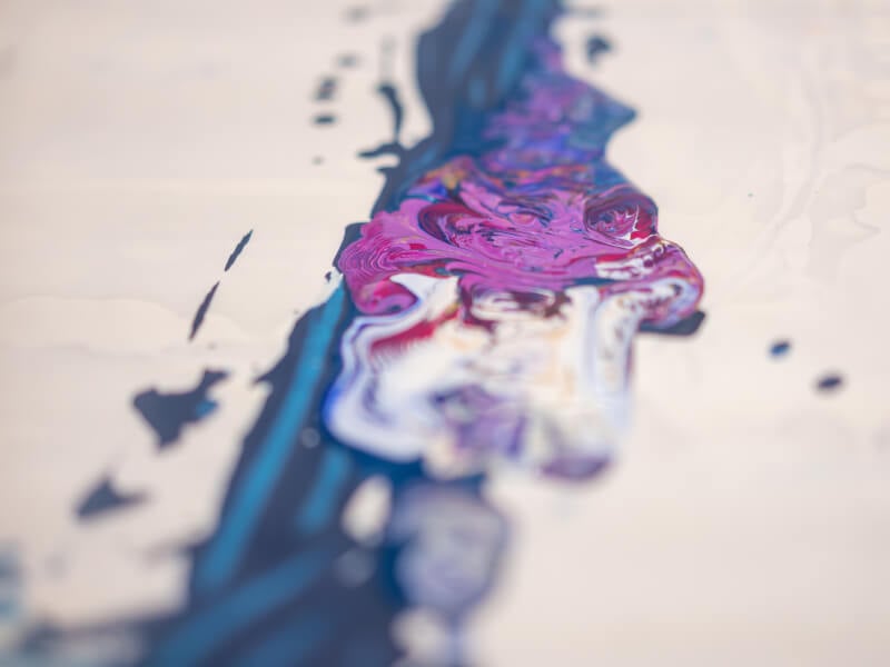 Acrylic paint pouring